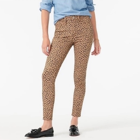 J. Crew Denim - J.Crew‎ 9" High-Rise Toothpick Skinny Jeans in Leopard Dot Animal Print Size 29